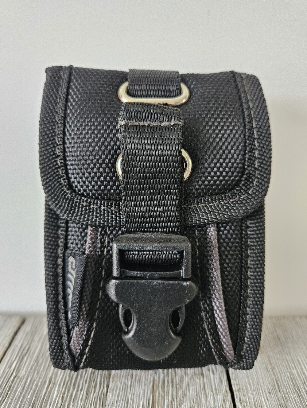 4.75" AWP Black Canvas Credit Card Holder Wallet Clip On Belt Loop and Buckle Cl